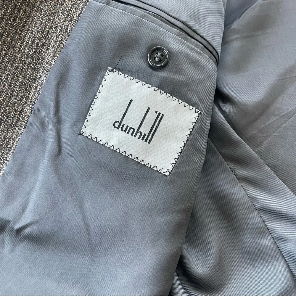 Vintage Dunhill Blazer‎ Jacket Mens 54L Herringbone Wool Cashmere Sport Coat